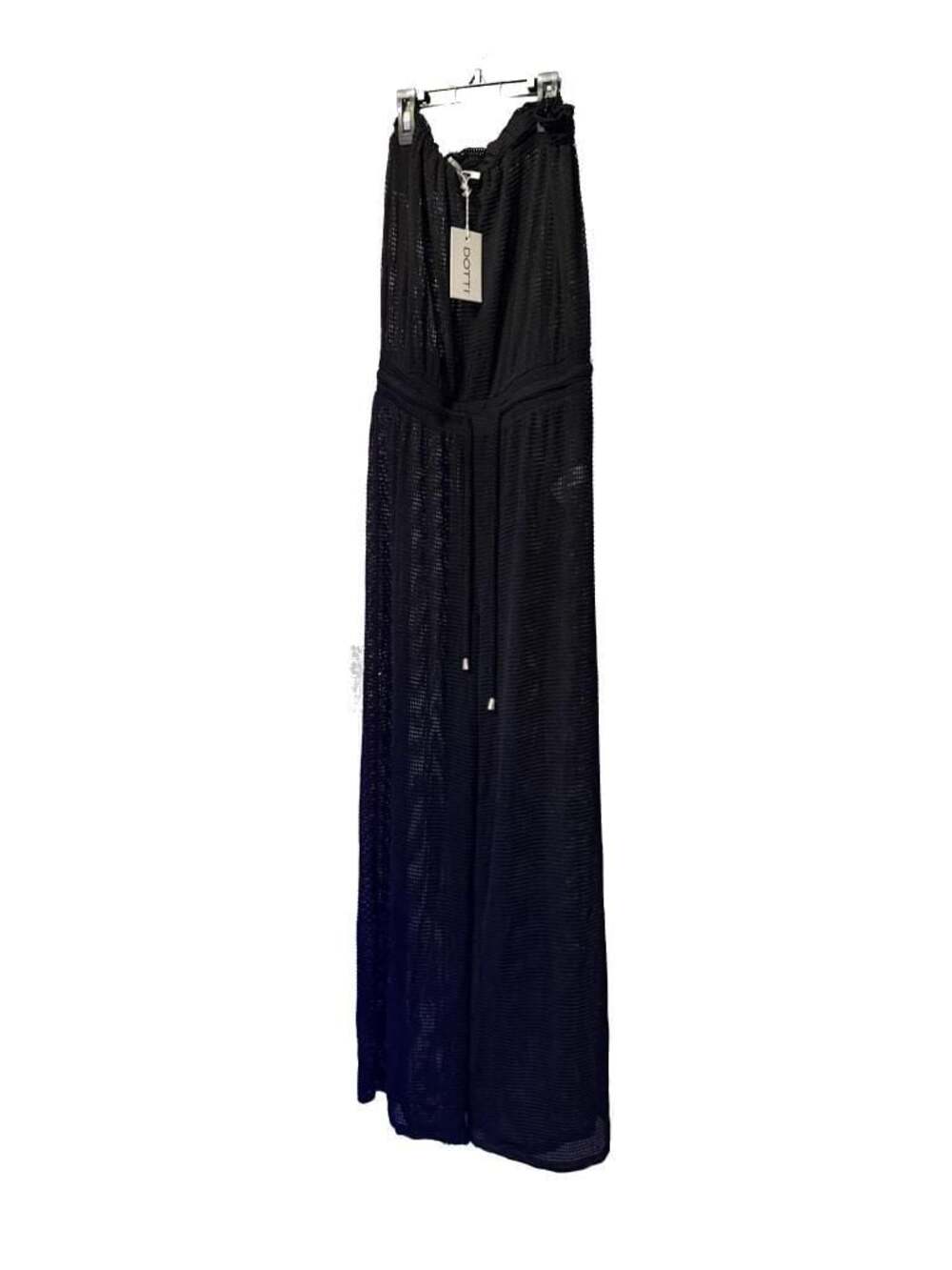Dotti Black Textured Mesh Halter Neck Jumpsuit Swim Cover-Up